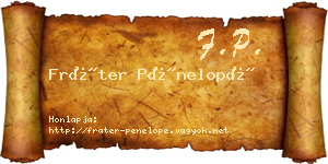 Fráter Pénelopé névjegykártya